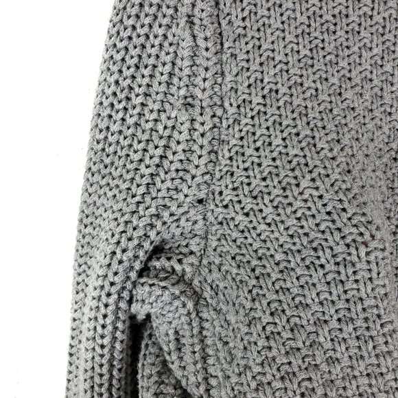 Lou & Grey Wide Ribbed Thick Knit Wool Cotton Side Snap Wrap Cardigan Sweater M - Picture 8 of 11